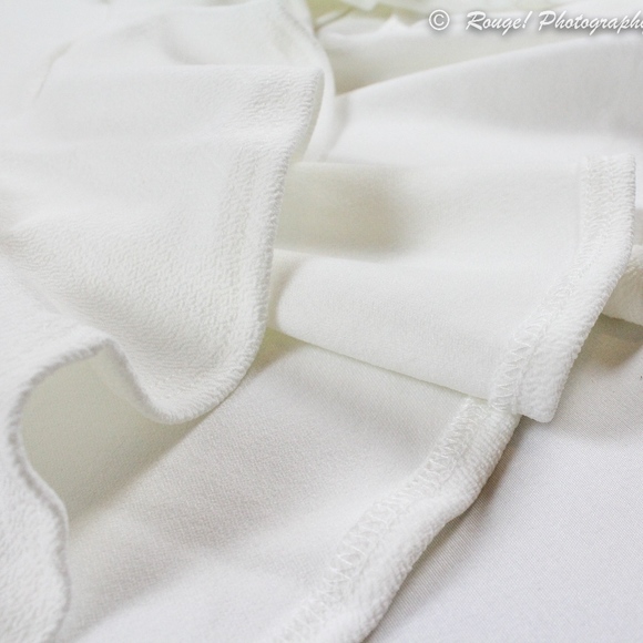 White Sheath Ruffle Detail Asymmetrical Dress - Picture 8 of 8